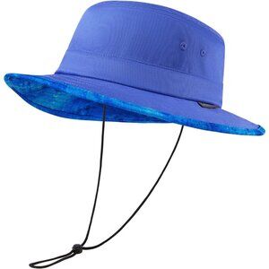 Unisex Blue Western Wide Brim Boonie with Chin Strap Classic Hiking Cowboy Hat